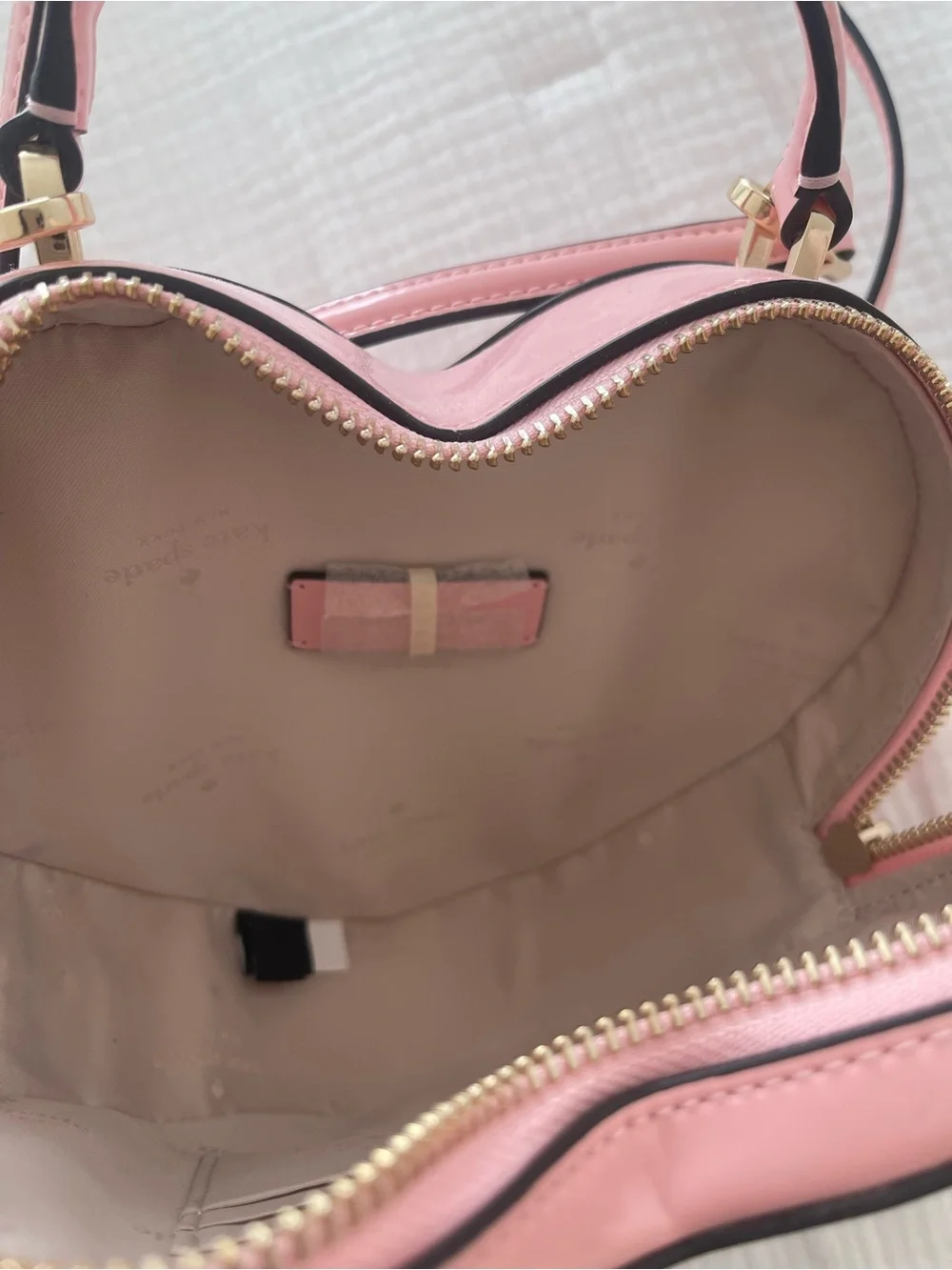 kate spade blush pink heart-shaped crossbody bag - Picture 6 of 7